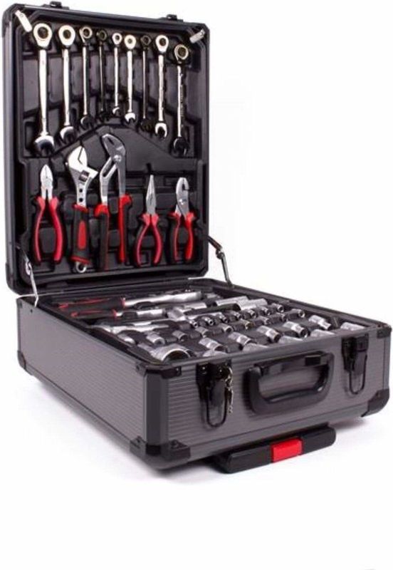 Hofftech Gereedschapstrolley op wielen - Aluminium - 186-delig - Compact en mobiel