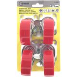 Benson Zwenkwielen Set - 2 X Geremd - 2 X Ongeremd - 75 Mm Diameter - Rood - 4 Stuks