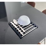 Benson Pannenonderzetter en afdruiprek - antislip - krasbestendig - RVS - 22 x 22 cm