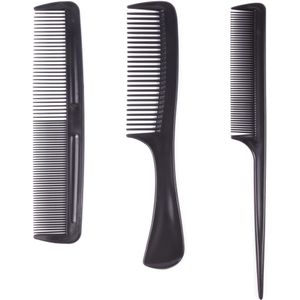 Benson Care Haarkammen set - zwart - kunststof - afgeronde tanden