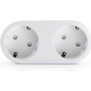 Benson Horizontale stopcontactsplitter - 2 weg - met randaarde - kinderbeveiliging - wit
