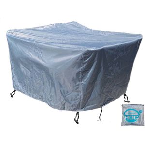 COVER UP HOC - Diamond hoes tuinmeubelen - 126x126x74 cm - tuinset beschermhoes waterdicht met Stormbanden, Trekkoord en Afwaterings HOCCIE - Zilvergrijze hoes tuinmeubel - Loungesethoes - Tuinmeubelhoes - Tuinsethoes