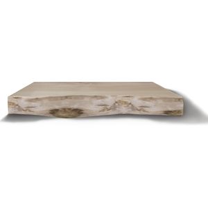 Wastafelblad gliss design massief hout met boomschors 80 cm olie wit