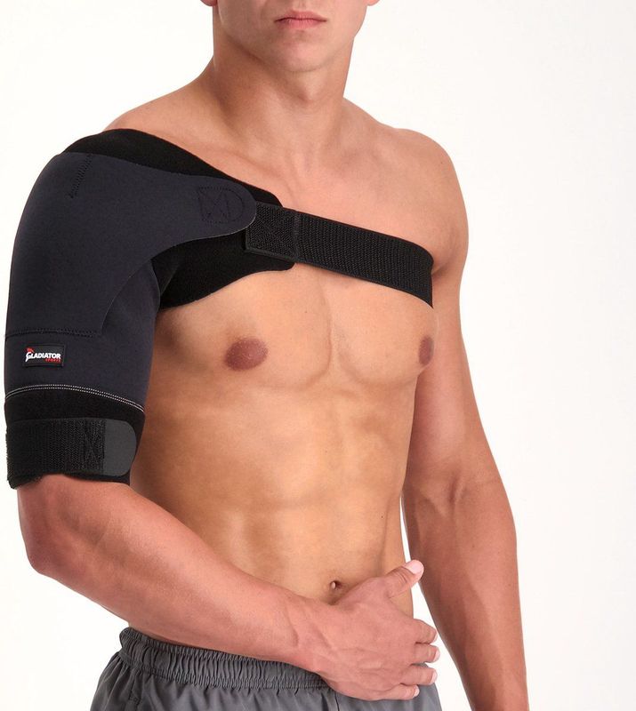 Gladiator Sports Premium Lichtgewicht Schouderbrace - Schoudersteun - Schouderbandage - Verstelbaar - Unisex - Zwart - XS