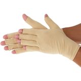 Medidu Artrose Handschoenen - Reuma Compressie Handschoenen - Open Vingertoppen - Unisex - Beige - M