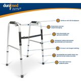 Dunimed - Lichtgewicht Looprek - Aanpasbare Hoogte - Antislip Doppen