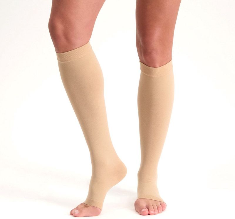 Dunimed premium comfort steunkousen drukklasse 1 - open teen (Per paar)