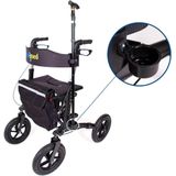 Dunimed - Premium Lichtgewicht Rollator - Zwart - Met Grote Luchtbanden en Inclusief Stokhouder en Tas