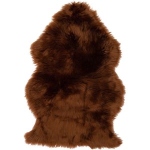 Intratuin - Schapenvacht Imitatiebont - Bruin - 90 x 58 cm