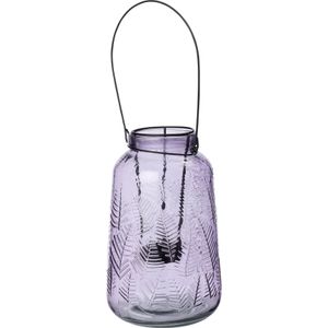 Intratuin - Ella - Waxinelichthouder - Lichtpaars - D 12,5 H 19,5 cm