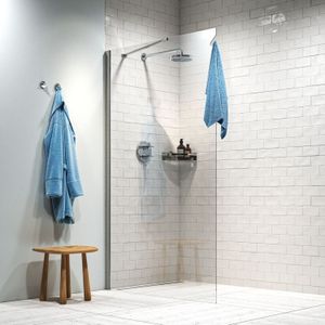Douchewand sealskin hooked omkeerbaar 140x200 cm zilver