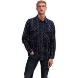 Denham - State - Overshirt - Donkerblauw - Ruit geweven