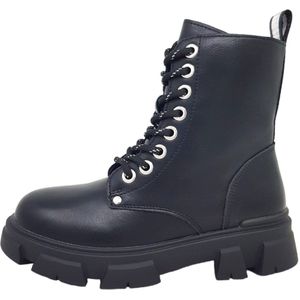 Bullboxer Aaf504 Veterboots - Zwart - Lederlook - Met Veters