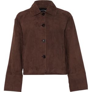 Women's 2024 Long Sleeve Open Front Cropped Faux Suede