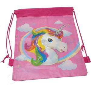 Unicorn eenhoorn rainbow regenboog rugtas - tas - rugzak - gymtas - kinderrugzak - 35cm x 28cm - Roze
