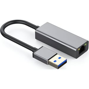 USB 3.0 naar Ethernet Adapter - RJ45 1000Mbps - Gigabit - Spacegrey