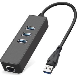 TOJ USB Naar Ethernet Adapter - RJ45 10/100/1000Mbps - USB 3.0 - Splitter