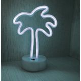 Groenovatie LED Neon Tafellamp ""Palm"" - Op Batterijen en USB - 17x10x24cm - Koel Wit
