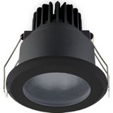 LED Inbouwspot 7W, Zwart, Rond, 24D, Warm Wit, Waterdicht IP65