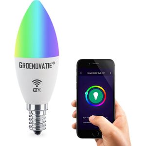 Wifi Smart E14 5W LED Lamp - Groen - RGBW - Geschikt voor Binnen