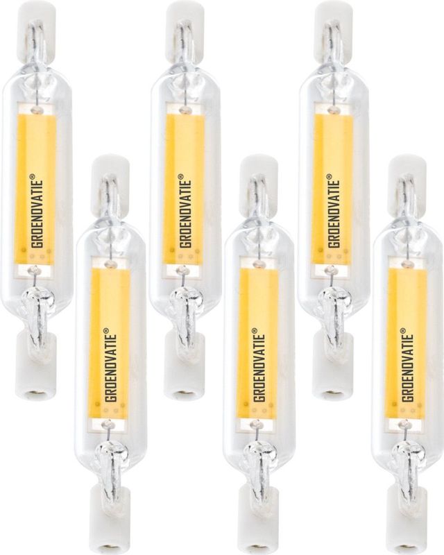 Groenovatie R7S LED Lamp - 6-Pack - 5W - 78 mm - Warm Wit - Dimbaar
