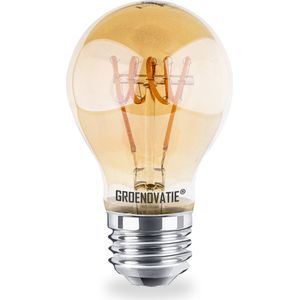 Groenovatie E27 LED Filament Lamp - 4W - Amber Spiral - Extra Warm Wit - Schemersensor