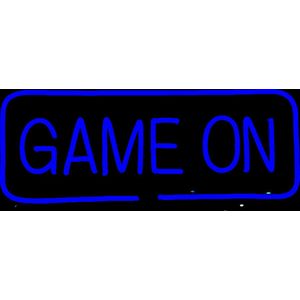 LED Neon Verlichting Bord "Game On", Incl. Adapter, 50x20cm, Blauw