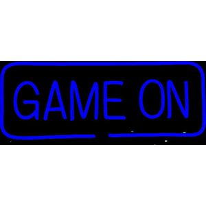 LED Neon Verlichting Bord "Game On", Incl. Adapter, 50x20cm, Blauw