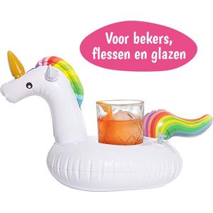 Opblaas Bekerhouder – Eenhoorn – Opblaasbaar – Poolparty - Strand en Badkamer – Zwembad Accessoires - Drijvende Drankhouder – Opblaasfiguur Flessenhouder – Spa Bar Houder – Jacuzzi Accessoires – Bekers en Glazen - Roze - 1 Stuk