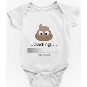 Passie voor stickers Baby rompertjes met tekst: Poep loading please wait  50/56
