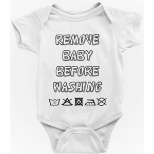 Passie voor Stickers Baby rompertje: Remove baby before washing  50/56