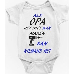 Passie voor Stickers Baby rompertje: als opa het niet kan maken kan niemand het 50/56