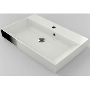 Wastafel gliss design lako 80 cm 1 kraangat mat wit