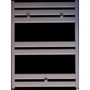 Serie Acqua Calda - Designradiator / Handdoekradiator - Mat Grijs (RAL 7045) - 57,5x75 - 425 Watt - Zijaansluiting - Industrieel