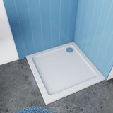Serie Daisy - Douchebak - Wit - 80x80 - Vierkant - Polystone - Excl. Sifon Daisy