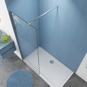 Serie Chrysant - Inloopdouche / Douchewand - 90x200 - Chroom Profiel - Antikalk - 10mm Semi Gesatineerd Veiligheidsglas