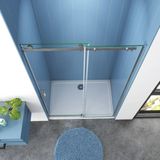 Douchedeur Lotus Nisdeur 100X195 Schuifdeur 8Mm Helder Glas Antikalk Chroom