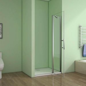 Douchedeur Peony Nisdeur 120x195 Draaideur met Vaste Wand 6mm Helder Glas Antikalk Chroom
