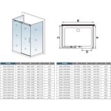 Douchecabine Rechthoek Lotus 100X80X195 Schuifdeur 8Mm Helder Glas Antikalk Chroom Vrijstaand