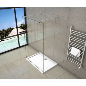 Serie Magnolia - Inloopdouche Vrijstaand - 120x200 cm - Chroom - Antikalk - 10mm Helder Veiligheidsglas