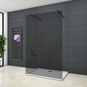Inloopdouche Vrijstaand Black Dahlia 100X200 10Mm Rookglas Antikalk Mat Zwart
