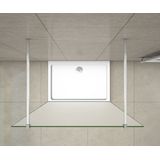 Serie White Dahlia - Inloopdouche / Douchewand - 100x200 - Chroom - Antikalk – 8mm Gesatineerd Veiligheidsglas - Vrijstaand