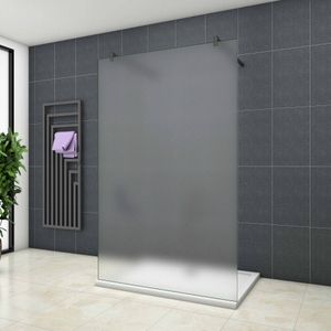 Inloopdouche Vrijstaand White Dahlia 100X200 10Mm Gesatineerd Glas Antikalk Mat Zwart