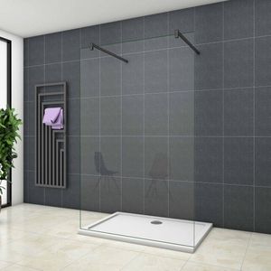 Inloopdouche Vrijstaand Blossom 160X200 8Mm Helder Glas Antikalk Mat Zwart