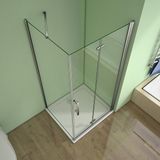 Douchecabine Rechthoek Poppy 110 Vouwdeur X 90 Vaste Wand 6Mm Helder Glas Antikalk Chroom