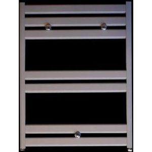 Serie Acqua Calda - Designradiator / Handdoekradiator - Mat Antraciet (RAL 7016) - 60x75 - 425 Watt - Zij en Middenaansluiting - Industrieel