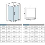 Douchecabine Rechthoek Holly 90 Draaideur x 100 Vaste Wand 6mm Helder glas Antikalk Chroom