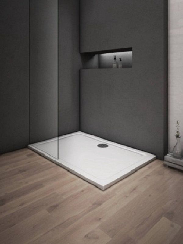Serie Daisy - Douchebak- Wit - 160x90 - Rechthoek - Polystone - Excl. Sifon Daisy