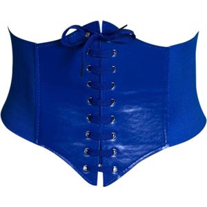 FIFO Effen Unisex Dames Korset, Elegante, Esthetisch, Blauw