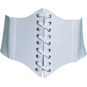 FIFO Effen Unisex Dames Korset, Ruimer Verstelbaar, Elegant, Esthetisch, Gebroken Wit